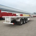 3 Axle Transport 20ft 40ft Container Flatbed Semi Trailer For Sale - Image 2