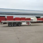 3 Axle Transport 20ft 40ft Container Flatbed Semi Trailer For Sale - Image 5