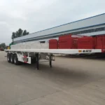 3 Axle Transport 20ft 40ft Container Flatbed Semi Trailer For Sale - Image 4